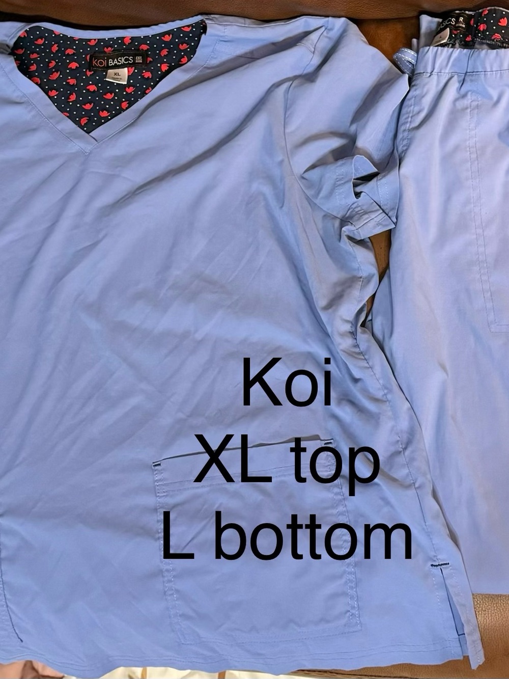 Women’s Koi Light Blue Scrub set